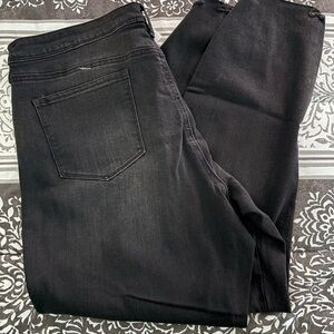 New York and Company Black Denim Jeans new 18 dream curvy boyfriend raw hemline